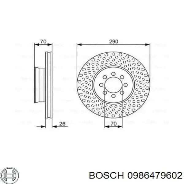 Передние тормозные диски 0986479602 Bosch
