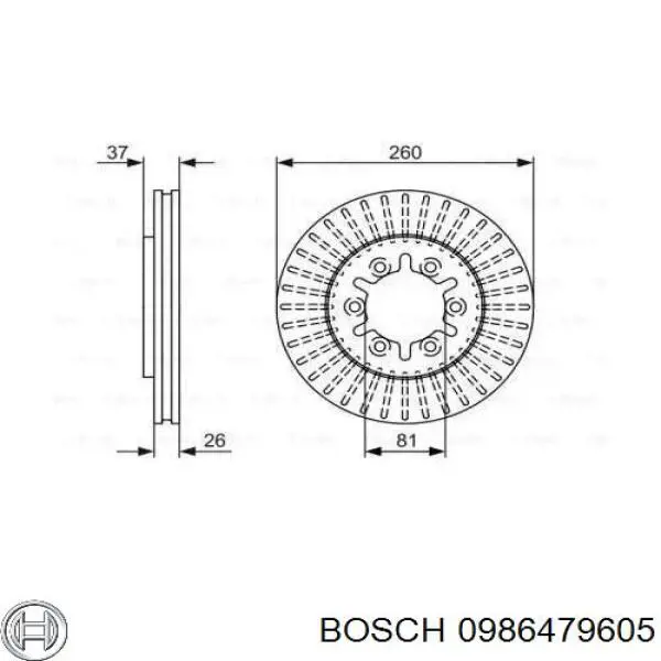 Передние тормозные диски 986479605 Bosch