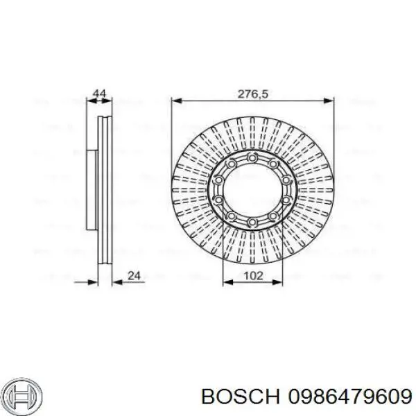 Купить 0986479609 Bosch Ротор тормозной