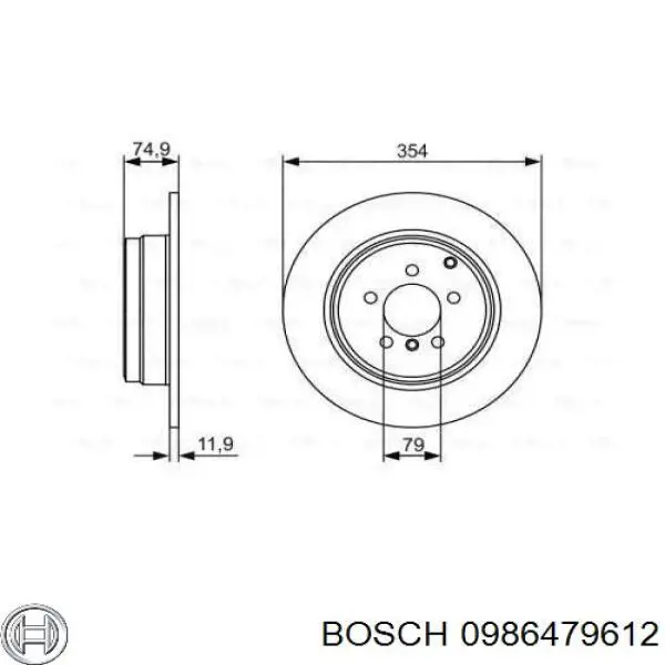 Тормозные диски 0986479612 Bosch