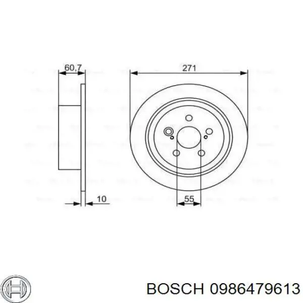 0 986 479 613 Bosch диск тормозной задний
