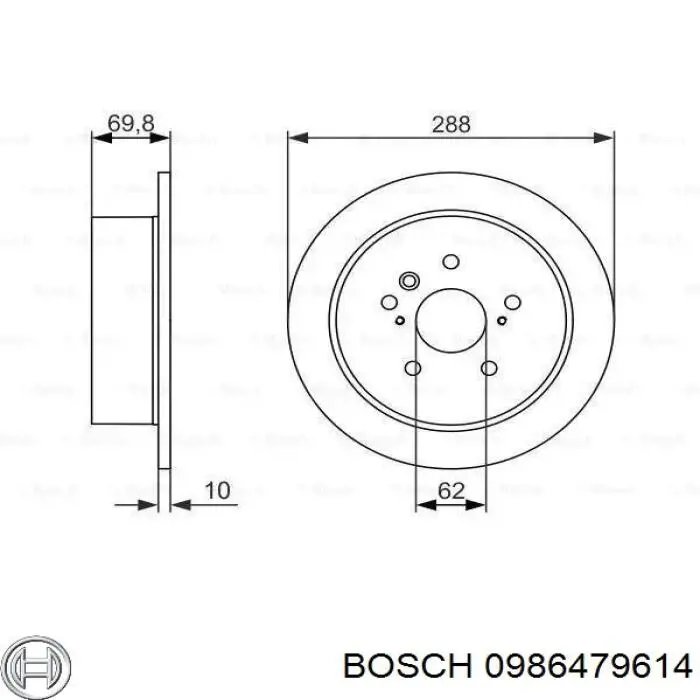 0986479614 Bosch диск тормозной задний