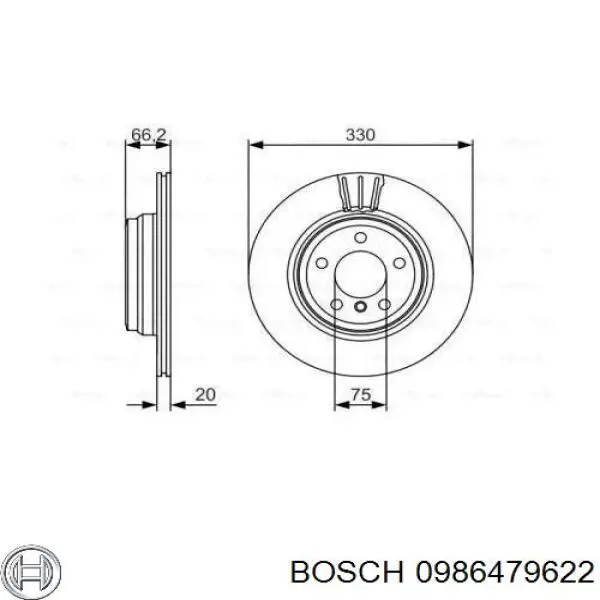 Тормозные диски 0986479622 Bosch