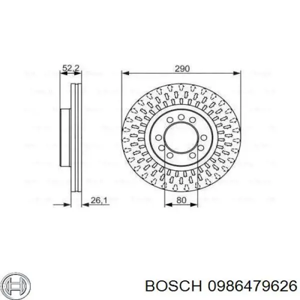 0 986 479 626 Bosch диск тормозной передний