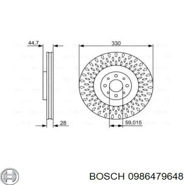 0986479648 Bosch Диск тормозной передний