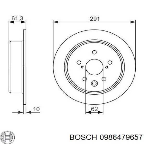 Тормозные диски 0986479657 Bosch