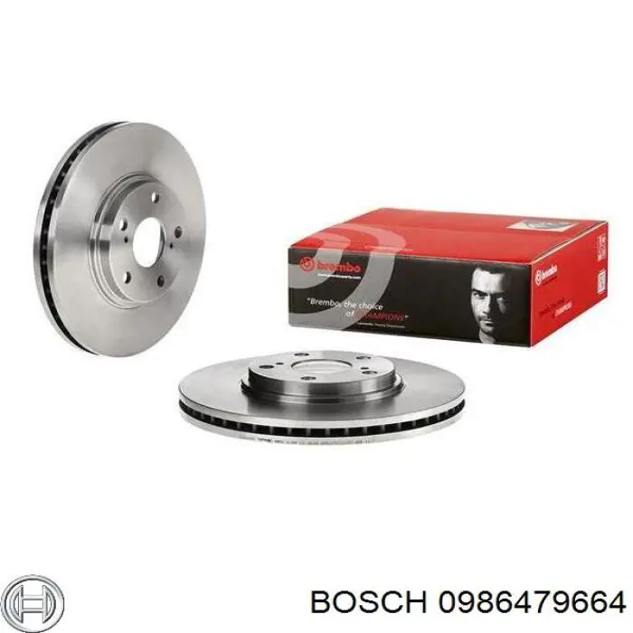 Передние тормозные диски 0986479664 Bosch