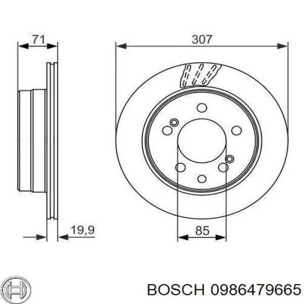 0 986 479 665 Bosch диск тормозной задний