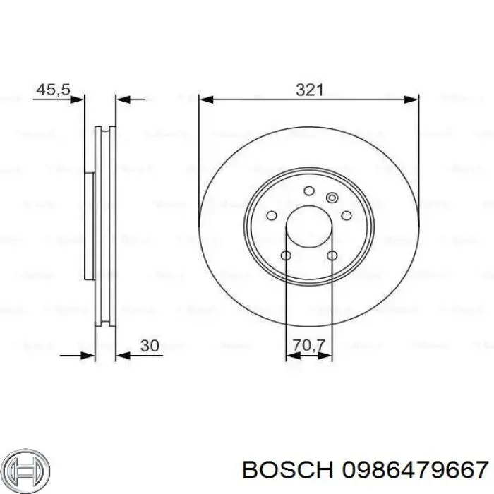 0986479667 Bosch диск тормозной передний