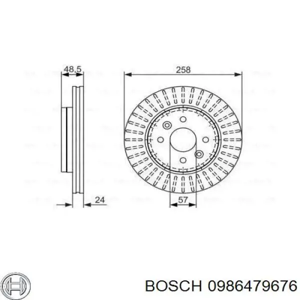 0 986 479 676 Bosch диск тормозной передний