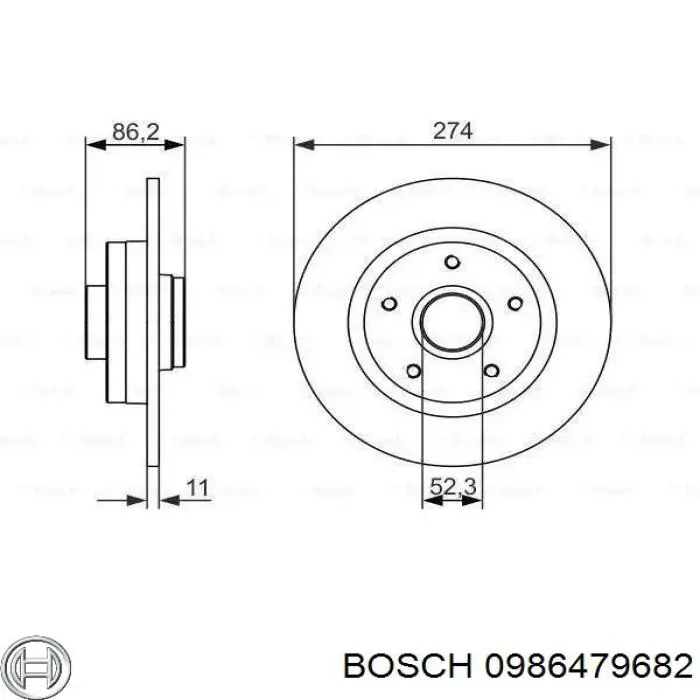 Тормозные диски 0986479682 Bosch