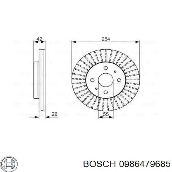 0 986 479 685 Bosch диск тормозной передний