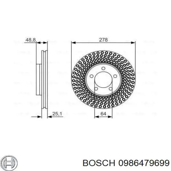 0 986 479 699 Bosch передние тормозные диски