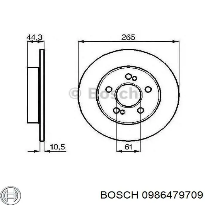 Задний тормозной диск Bosch 0986479709 цена, от 60.88 USD