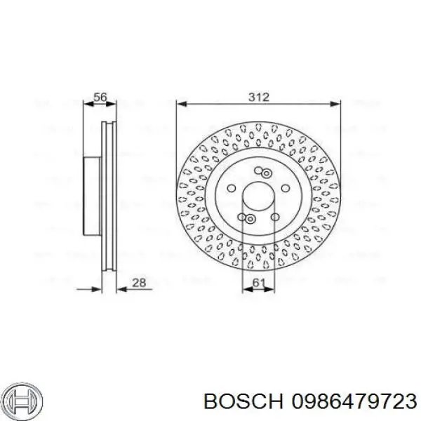 0986479723 Bosch диск тормозной передний