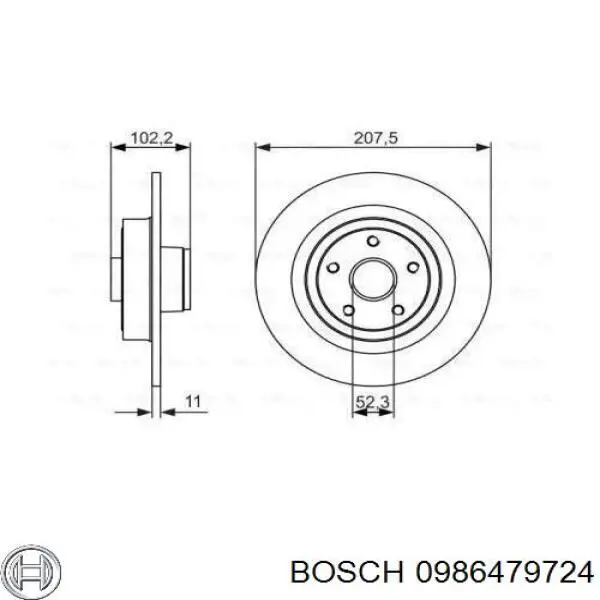 Тормозные диски 0986479724 Bosch