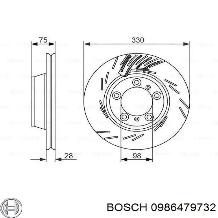 Тормозные диски 0986479732 Bosch