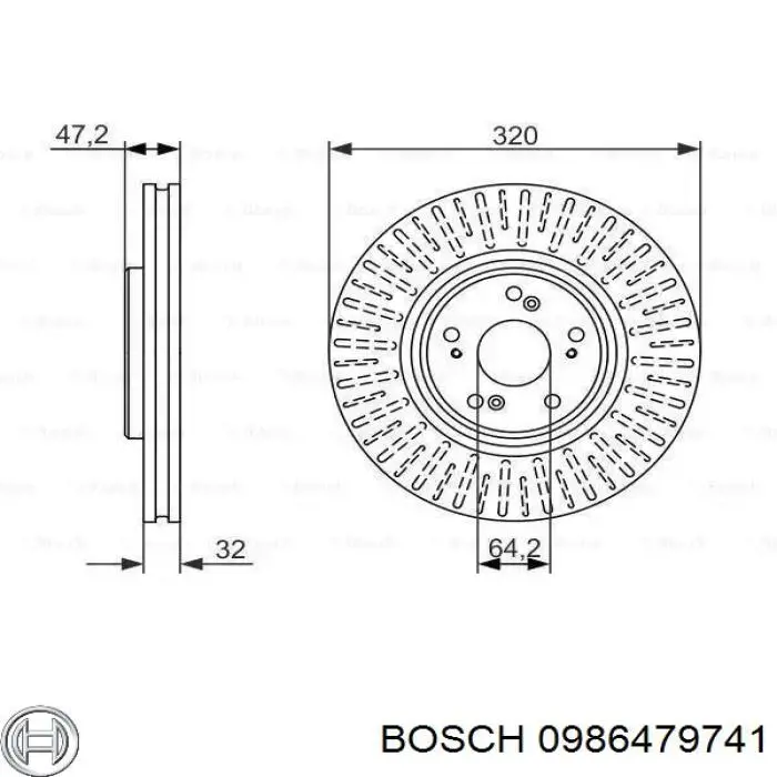 0 986 479 741 Bosch диск тормозной передний