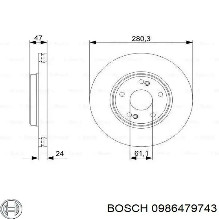 0 986 479 743 Bosch диск тормозной передний