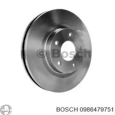 Диск гальмівний передній 0986479751 Bosch