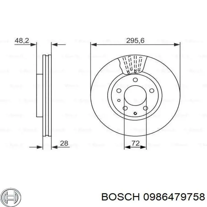 0986479758 Bosch диск тормозной передний