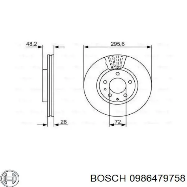 Купить 0986479758 Bosch Ротор тормозной