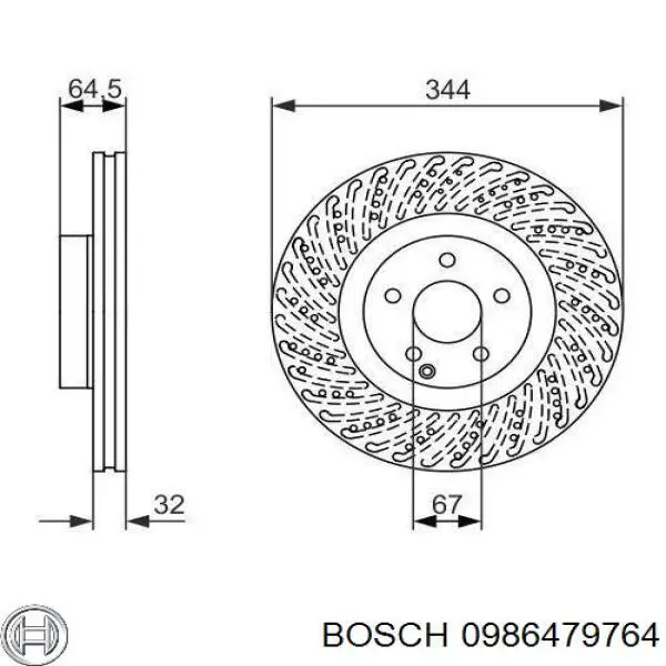 0 986 479 764 Bosch передние тормозные диски