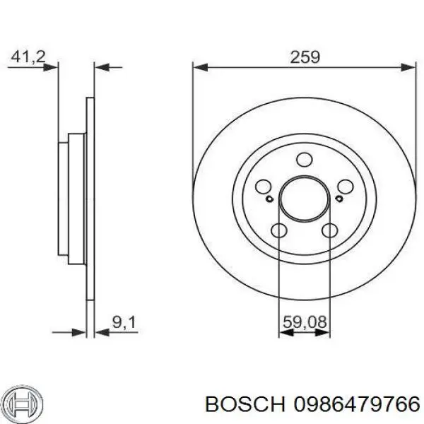 0986479766 Bosch Дисковый тормоз
