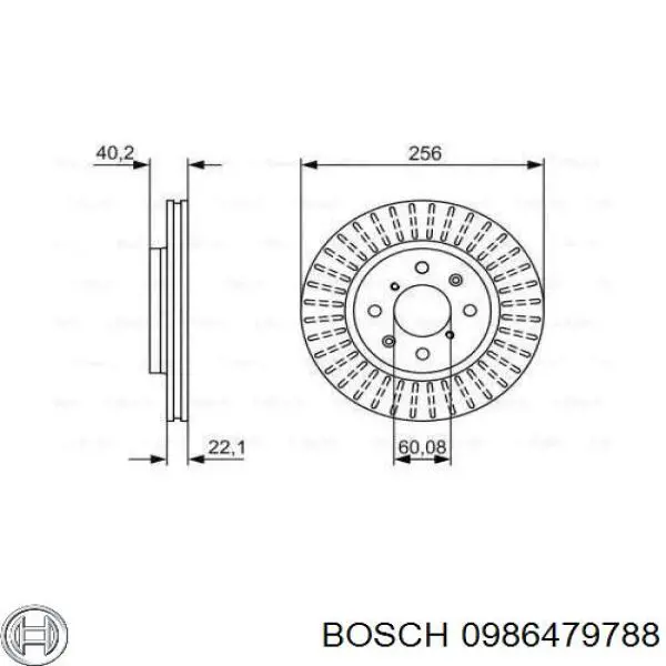 Передние тормозные диски 0986479788 Bosch