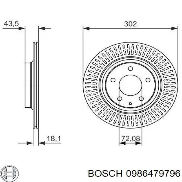 0986479796 Bosch Дисковый тормоз
