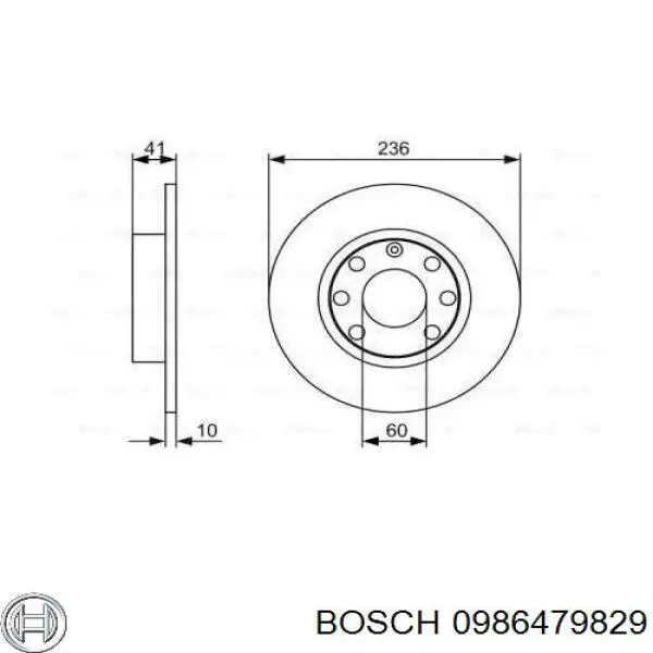 0986479829 Bosch диск тормозной передний