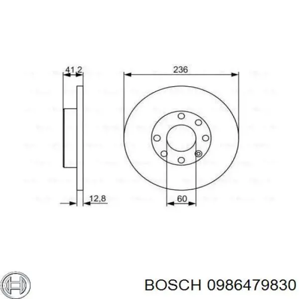 0986479830 Bosch диск тормозной передний
