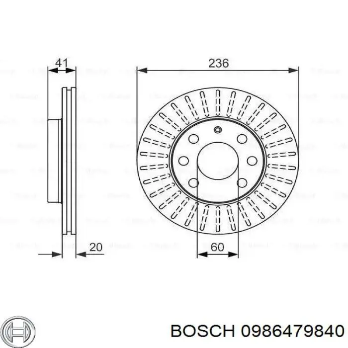 0986479840 Bosch диск тормозной передний