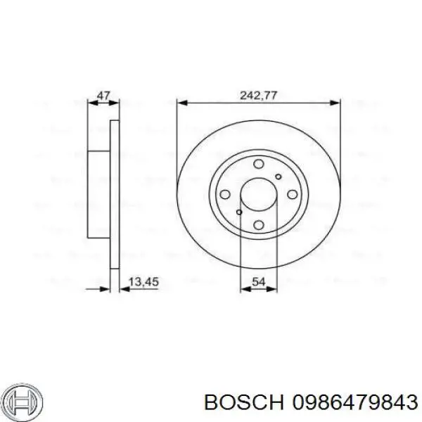 Передние тормозные диски 0986479843 Bosch