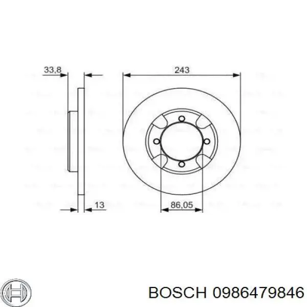 Передние тормозные диски 0986479846 Bosch