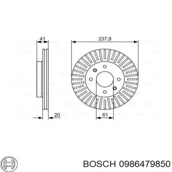 0986479850 Bosch диск тормозной передний