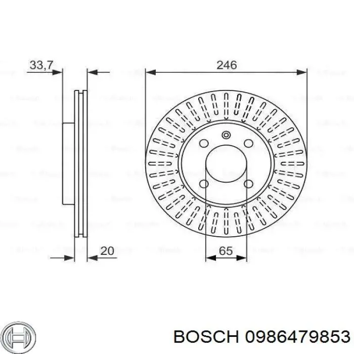 Передние тормозные диски 0986479853 Bosch