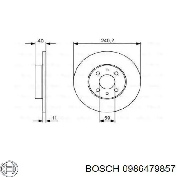 0986479857 Bosch диск тормозной задний