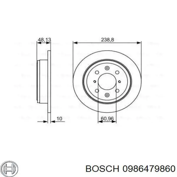 0986479860 Bosch диск тормозной задний