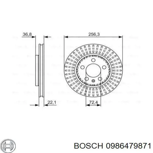 Тормозные диски 0986479871 Bosch