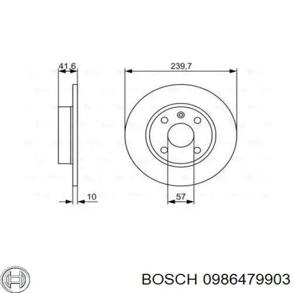 0986479903 Bosch диск тормозной задний