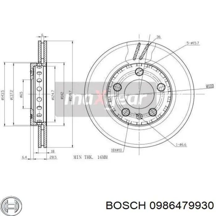 0986479930 Bosch Диск тормозной передний