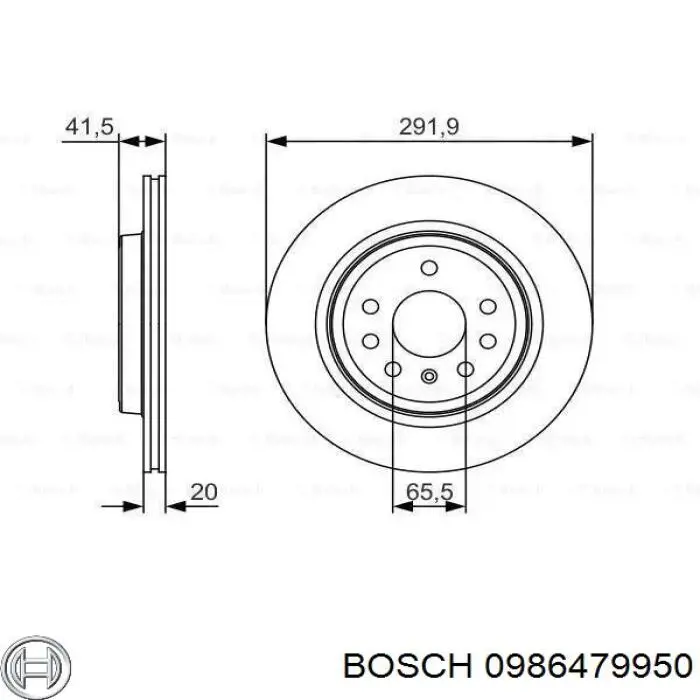 0986479950 Bosch диск тормозной задний