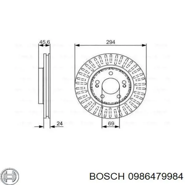 0986479984 Bosch диск тормозной передний
