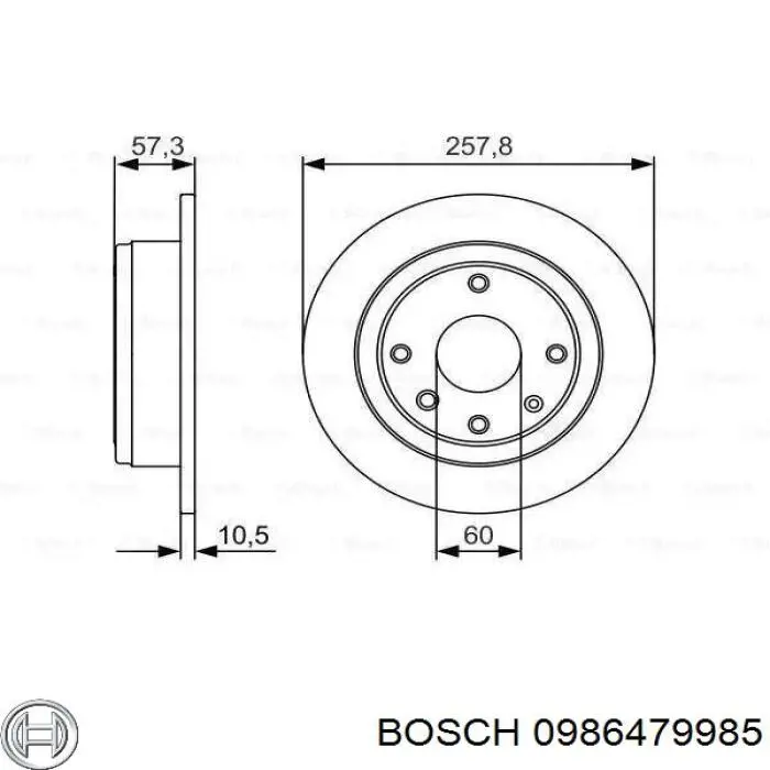 Тормозные диски 0986479985 Bosch