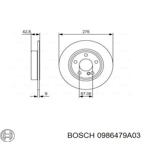 Тормозные диски 0986479A03 Bosch