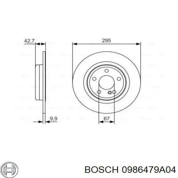 0986479A04 Bosch disco do freio traseiro