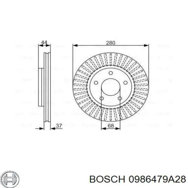 Передние тормозные диски 0986479A28 Bosch