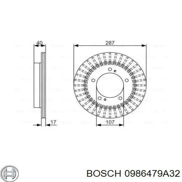 Тормозные диски 0986479A32 Bosch