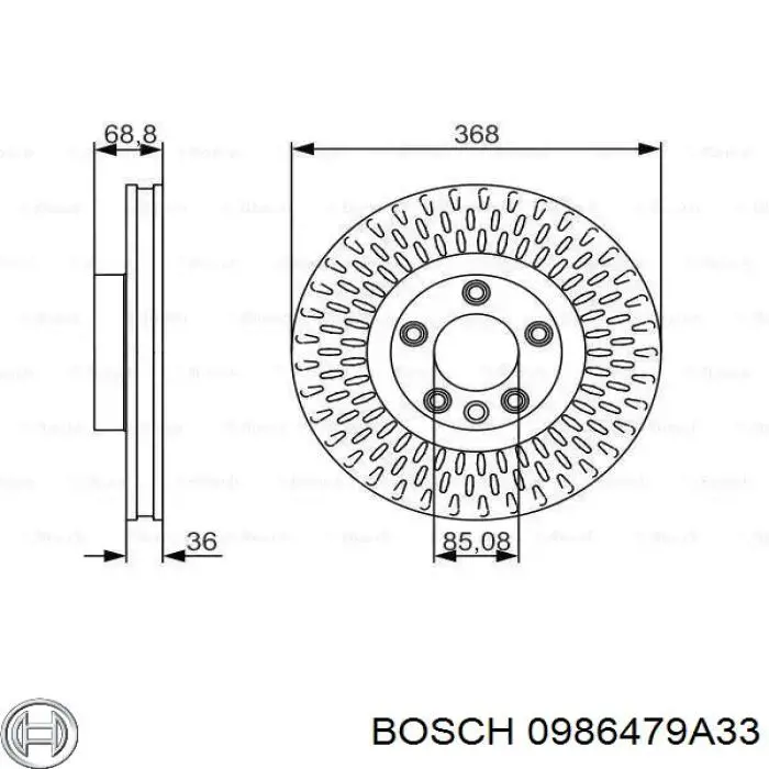 Передние тормозные диски 0986479A33 Bosch